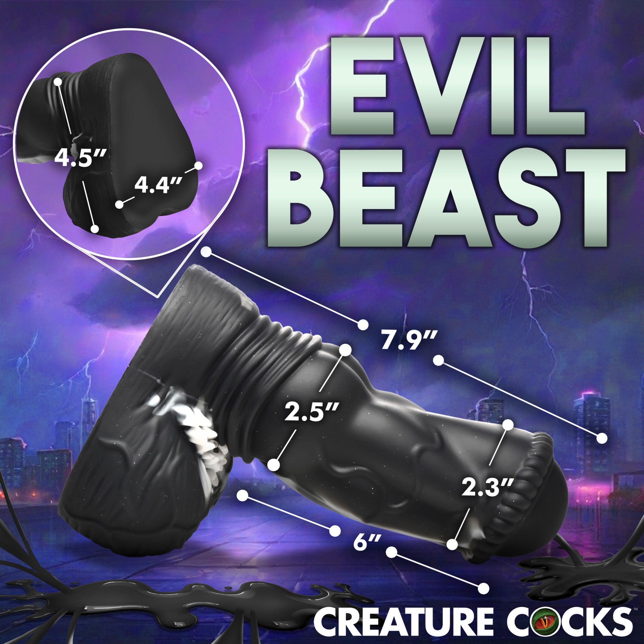 Creature Cocks Venom Black & White Fantasy Silicone Dildo