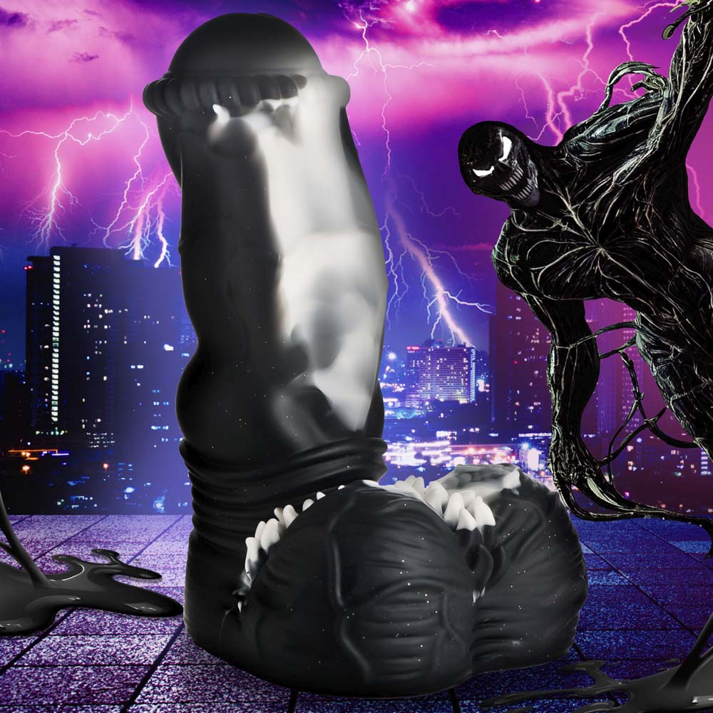 Creature Cocks Venom Black & White Fantasy Silicone Dildo
