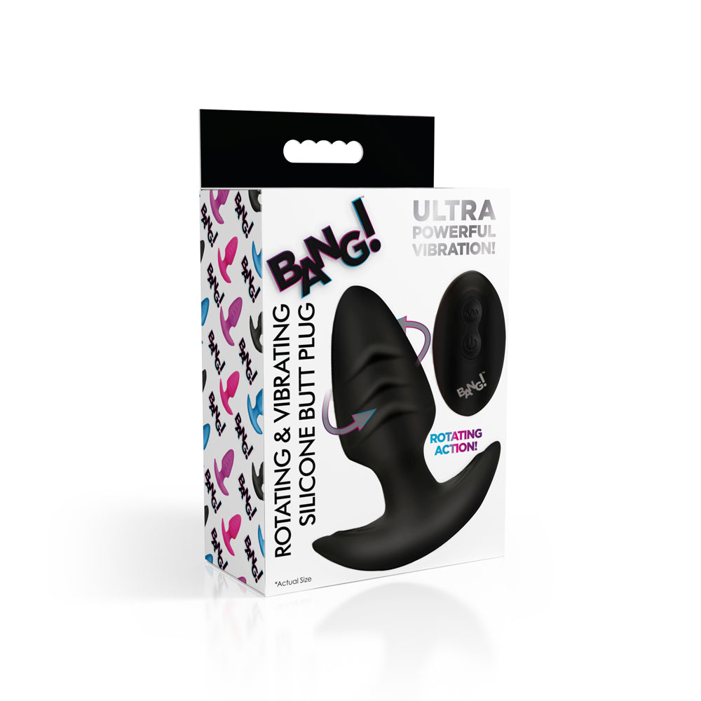 Bang! Rotating and Vibrating Silicone Butt Plug with Remote