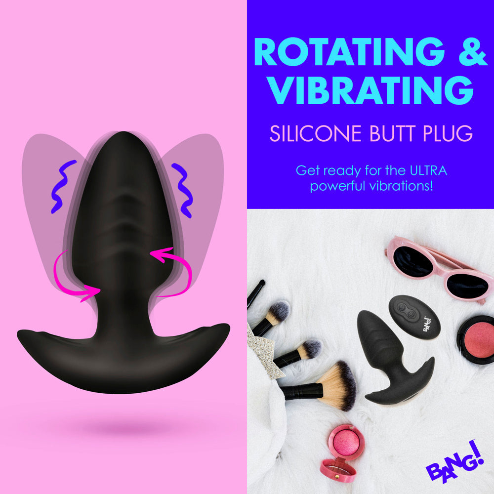 Bang! Rotating and Vibrating Silicone Butt Plug with Remote