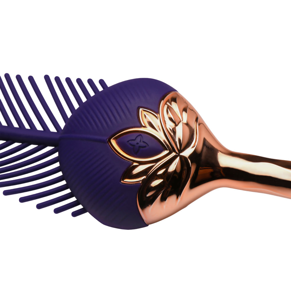 Master Series The Tickler Vibrating Silicone Feather - Purple/Rose Gold
