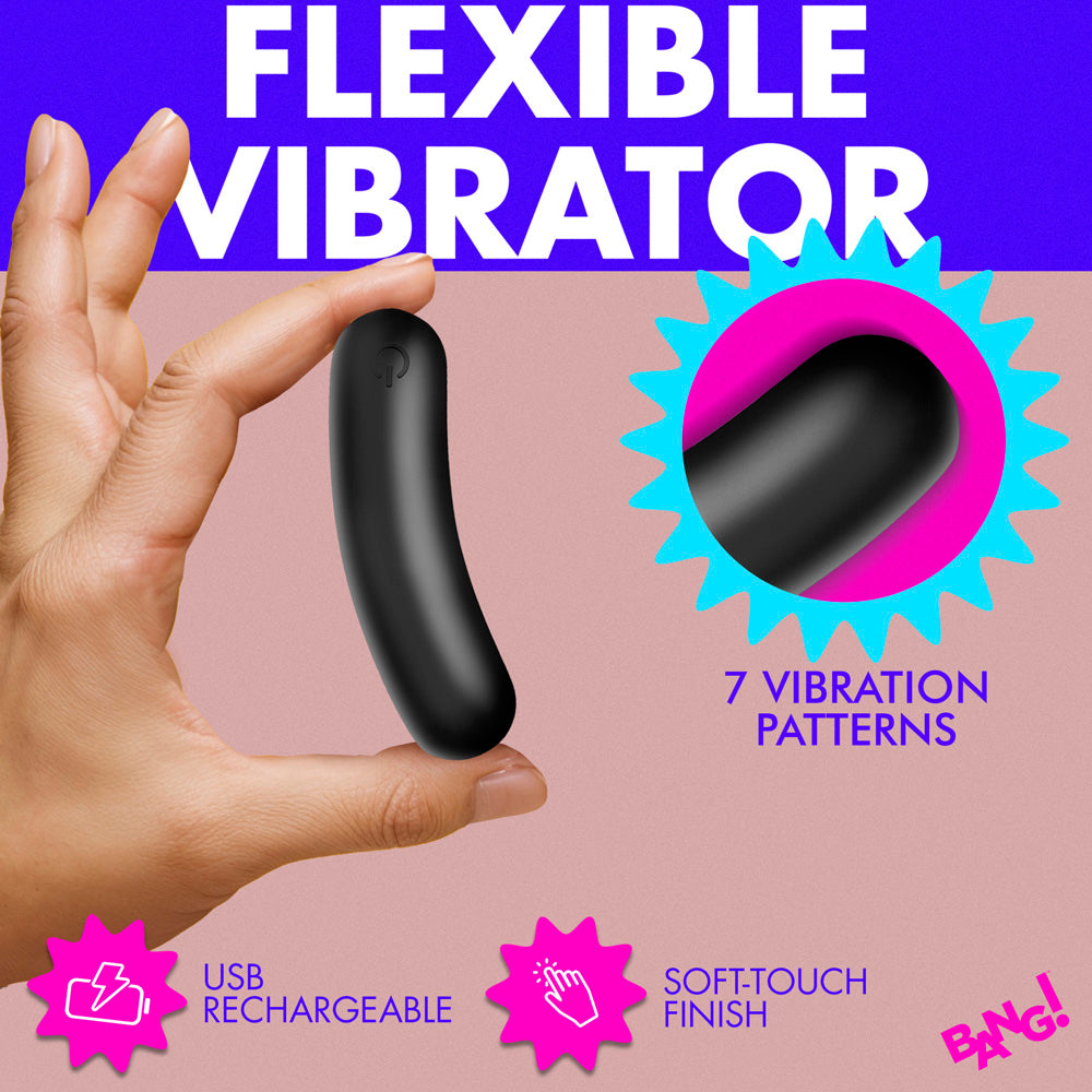 Bang! Flexible Silicone Bullet Vibrator - Black