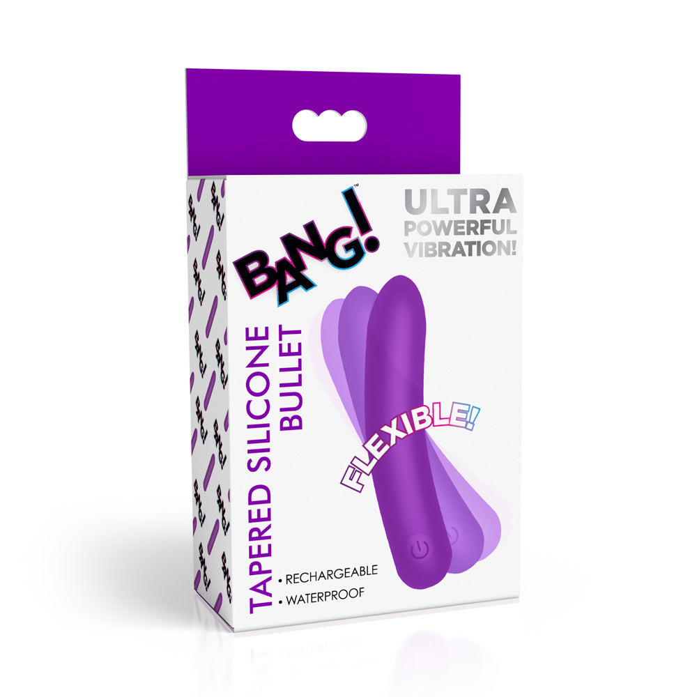 Bang! Tapered Flexible Waterproof Rechargeable Bullet Vibrator - Purple