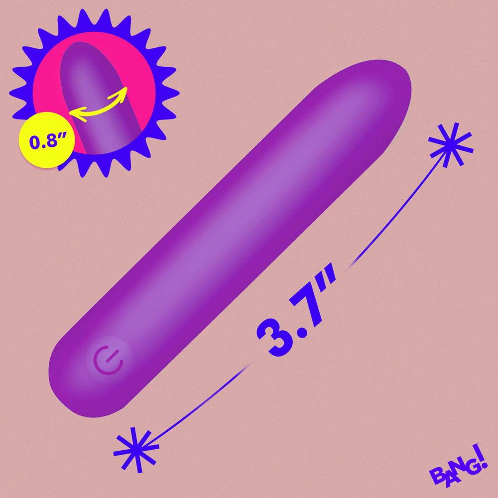 Bang! Tapered Flexible Waterproof Rechargeable Bullet Vibrator - Purple