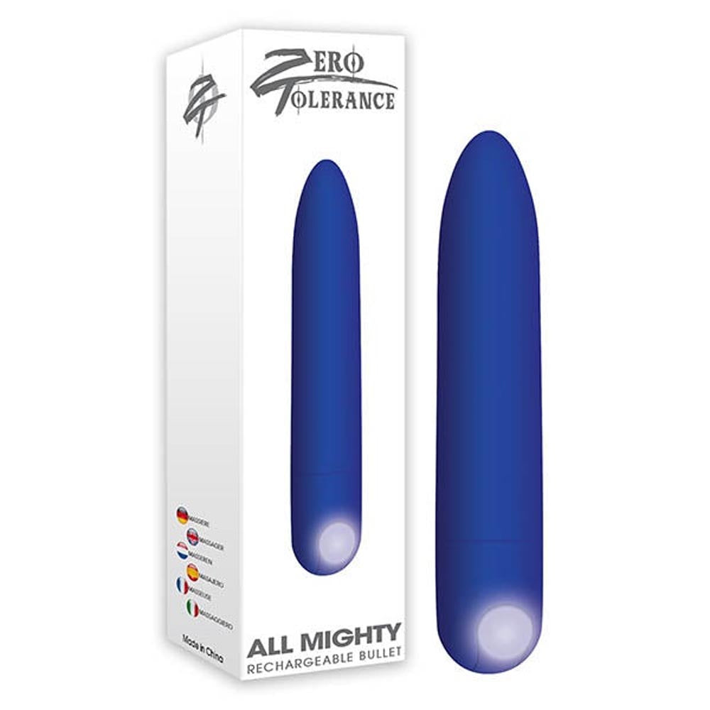Zero Tolerance All Mighty Rechargeable Waterproof Bullet Vibrator  - Blue