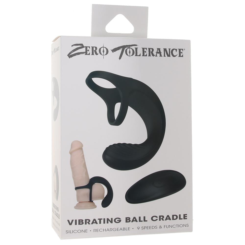 Zero Tolerance Vibrating Ball Cradle Cock & Ball Ring Silicone - Black