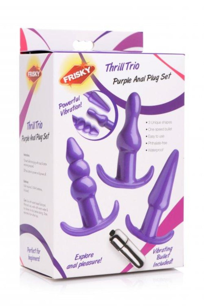 Frisky Thrill Trio Anal Plug Set 3-Piece - Purple