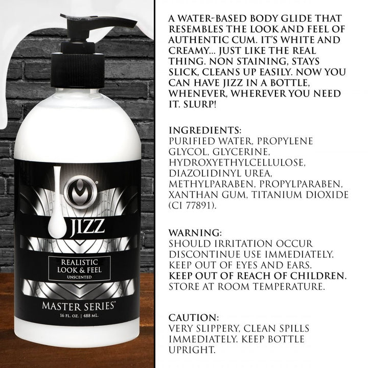 Master Series Jizz Unscented Water-Based Lube - 34oz