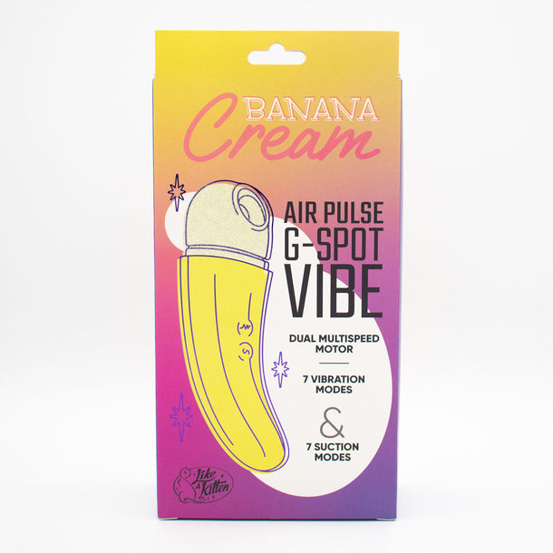 Banana Cream Dual-Ended Clitoral Air Pulse and G-Spot Vibrator - Yellow
