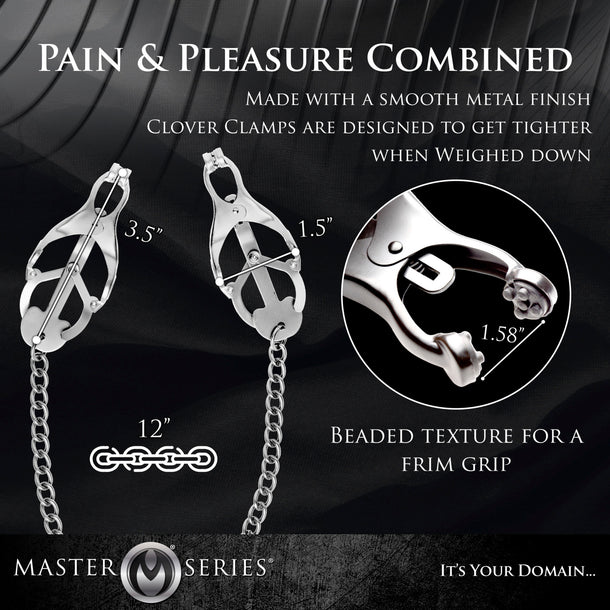 Master Series Japanese Monarch Clover Nipple Clamps – Silver