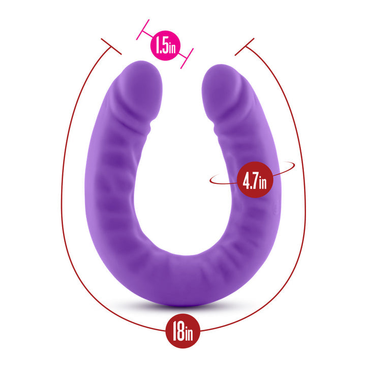Ruse by Blush G-Spot 18 Inch Silicone Double Dildo – Flexible U-Shape for Solo or Partner Play