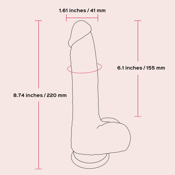 Noctura App-Enabled 6 inch Thrusting Vibrating Dildo - Pink