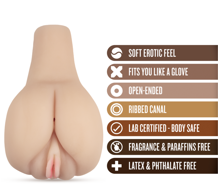 X5 Men By Blush Amanda’s Lusty Bottom Vibrating Realistic Masturbator Stroker – Beige
