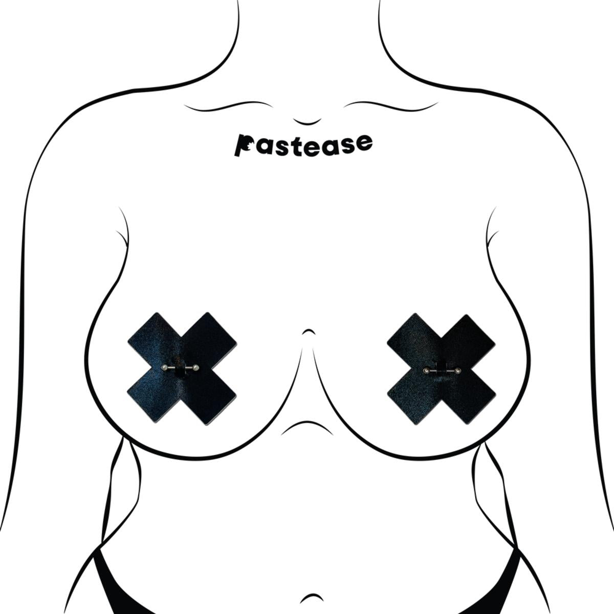 Pierced Liquid Black Cross with Barbell