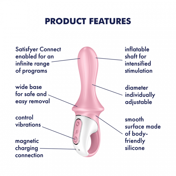 Satisfyer Air Pump Booty 5 Anal Vibrator with Connect App - Pink