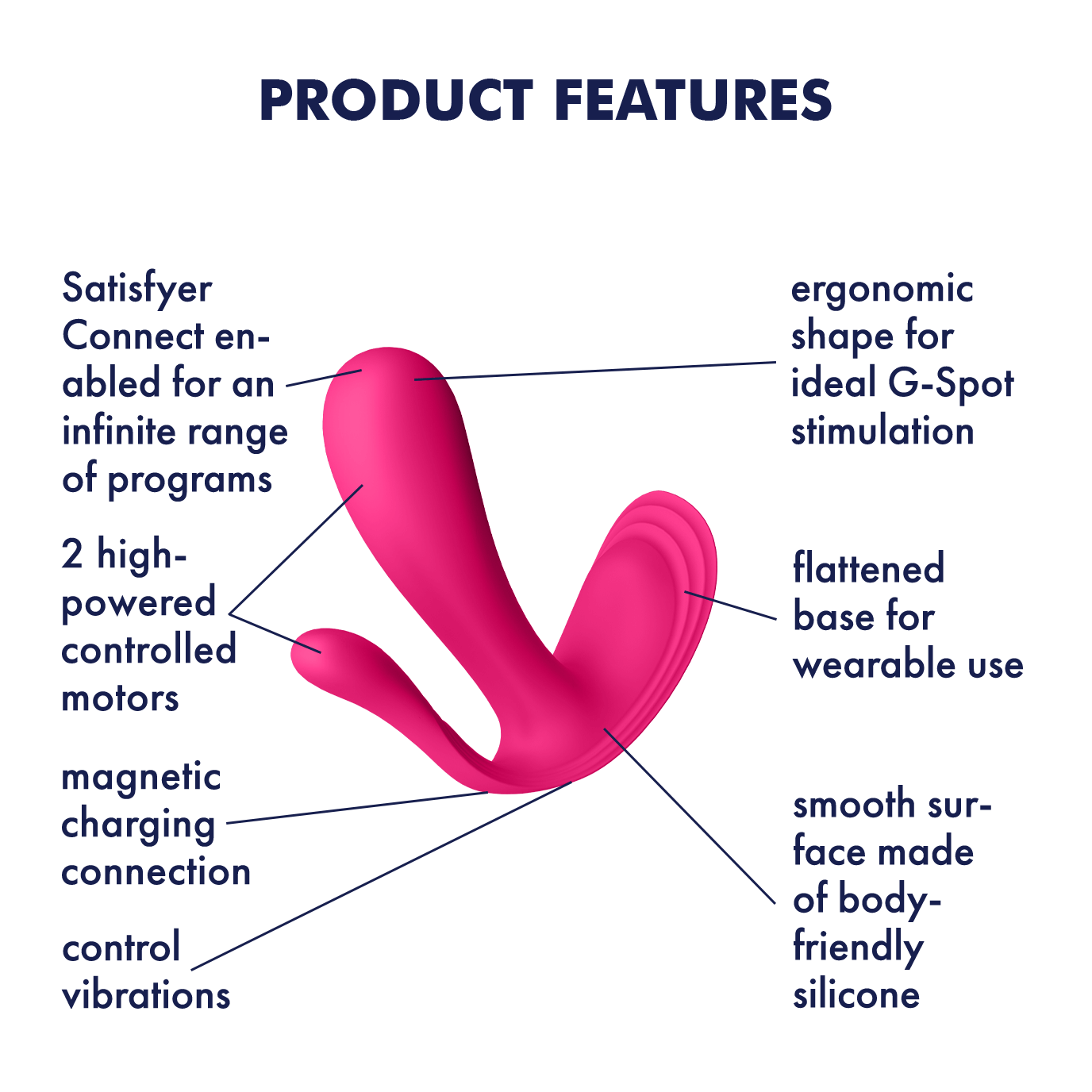 Satisfyer Top Secret+ Wearable Rechargeable Silicone Vibe - Pink
