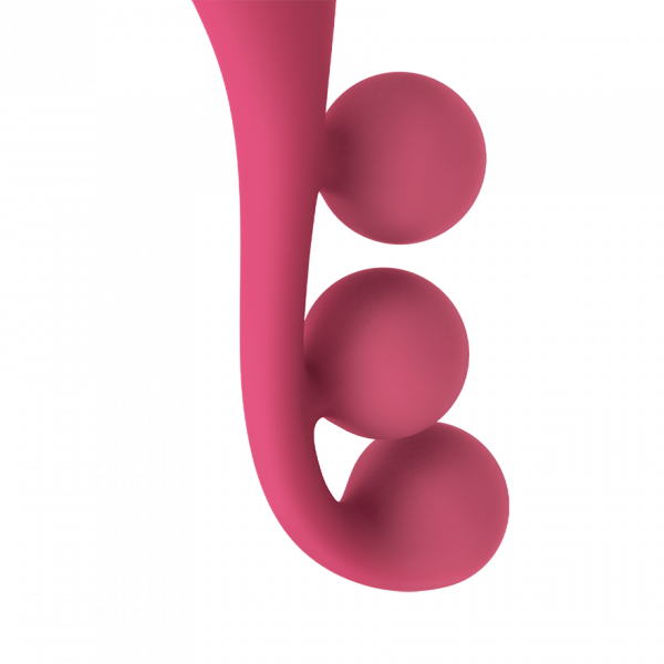 Satisfyer Tri Ball 1 Flexible Multi Vibe 8.8 Inch Rechargeable Silicone Vibrator - Red