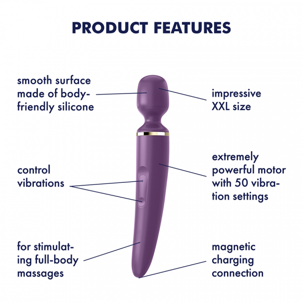Satisfyer Wand-er Woman Wand Massager 50-Mode - Purple