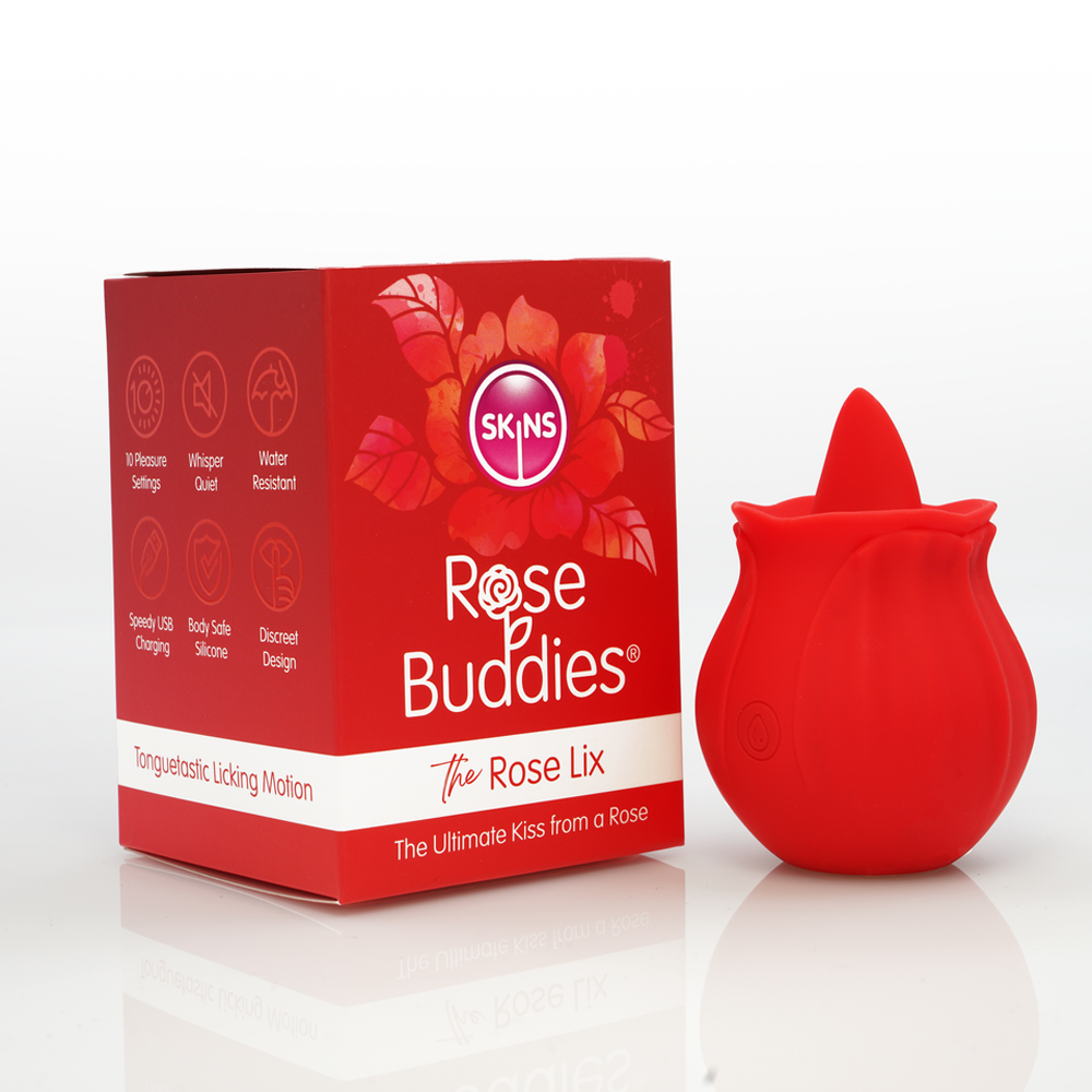 Skins Rose Buddies - Rose Lix Clitoral Tongue Vibrator - Red