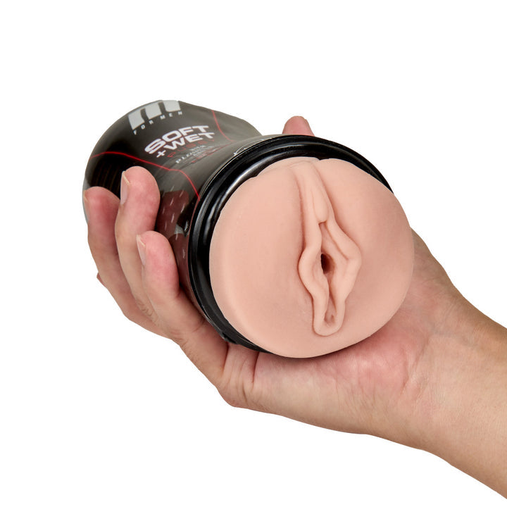 M For Men By Blush Soft and Wet Self-Lubricating Pussy Stroker With Pleasure Ridges and Orbs - Beige