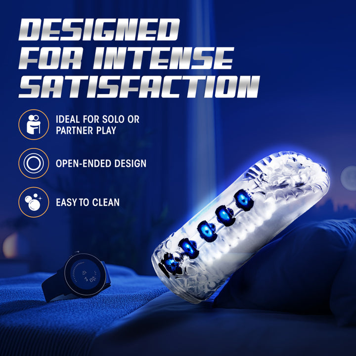 M For Men By Blush X5 Plus TPE Snatch Textured Stroker – Clear