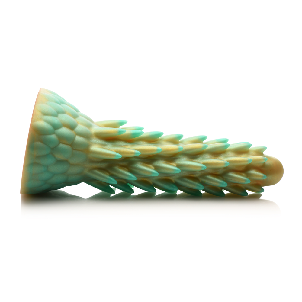 Creature Cocks Stegosaurus Spiky Silicone Fantasy Dildo – Gold & Teal
