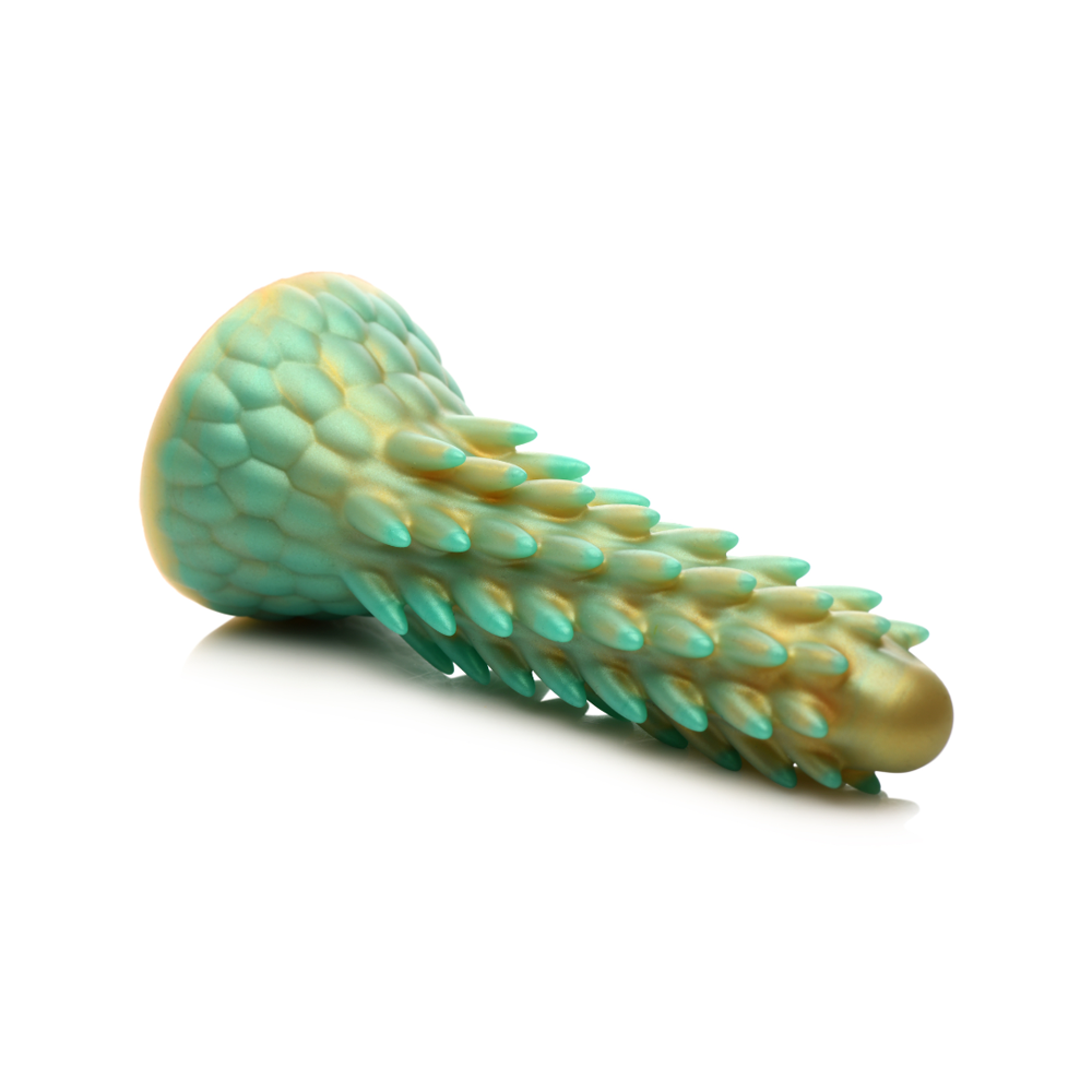 Creature Cocks Stegosaurus Spiky Silicone Fantasy Dildo – Gold & Teal